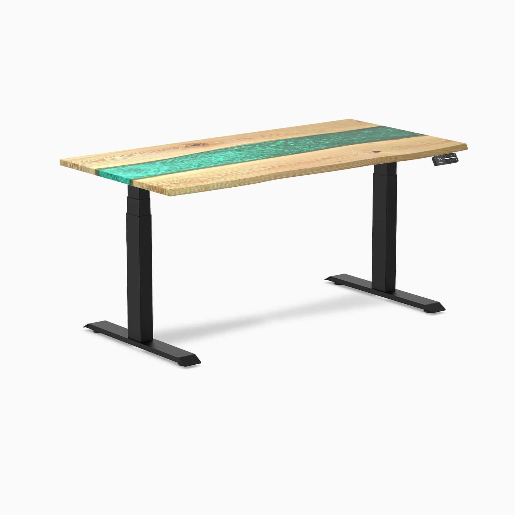 Almost Perfect Desky Dual Resin Hardwood Sit Stand Desk - Image 24