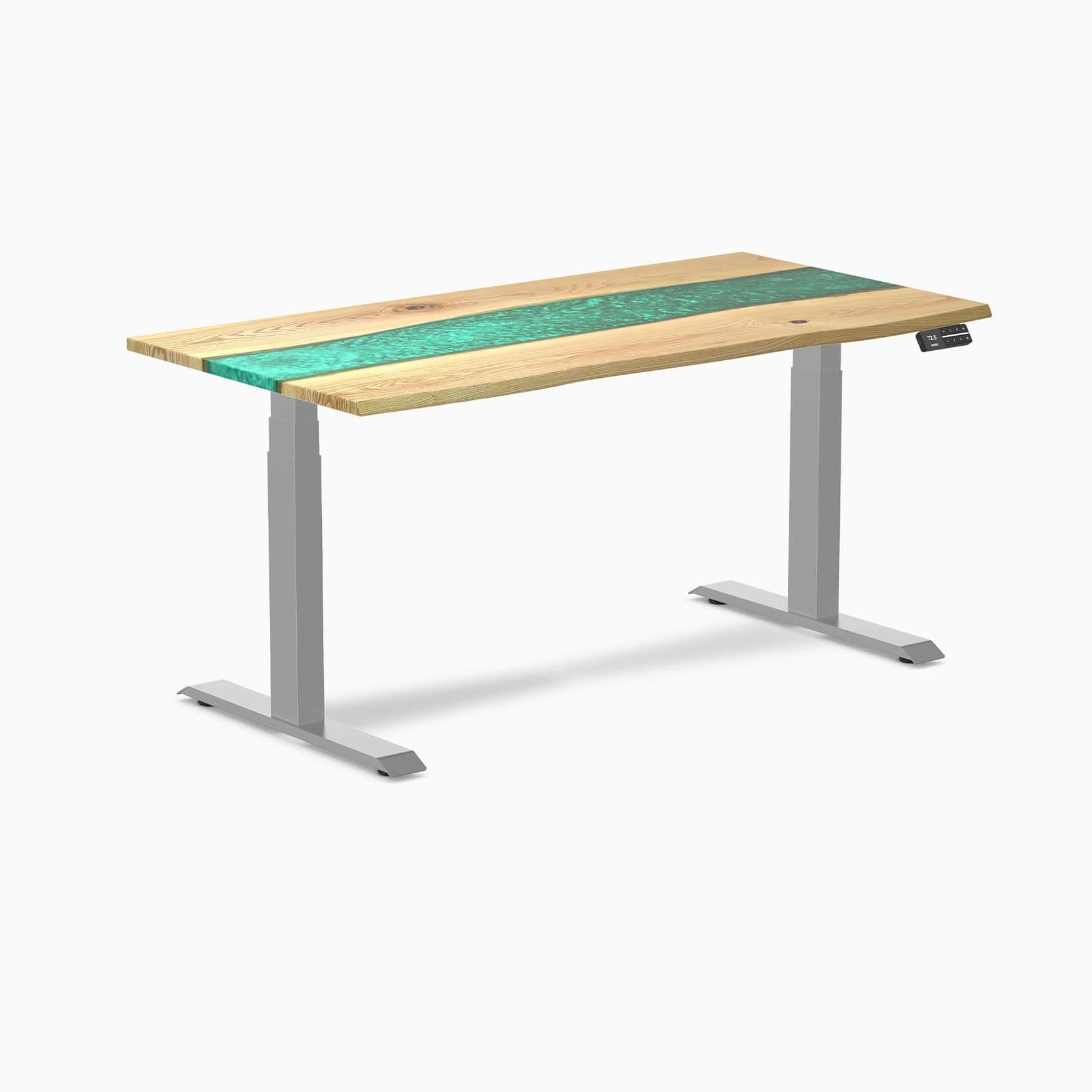 Almost Perfect Desky Dual Resin Hardwood Sit Stand Desk - Image 26