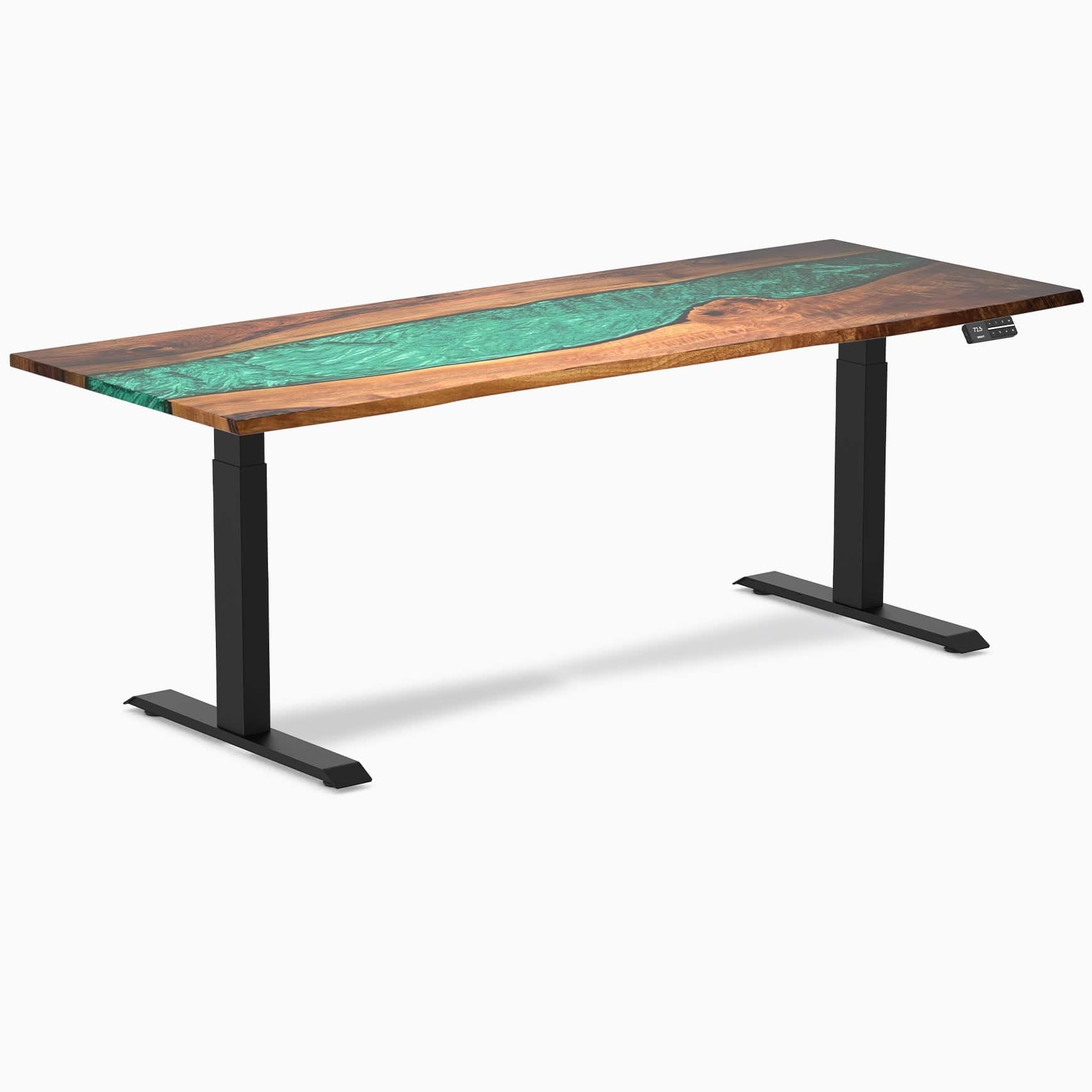 Almost Perfect Desky Dual Resin Hardwood Sit Stand Desk - Image 42