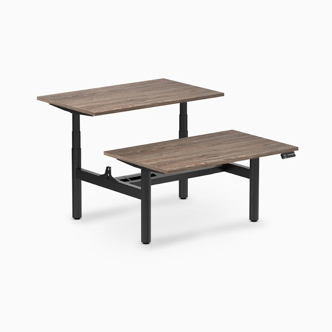 Desky Back to Back Round Leg Melamine Sit Stand Workstation - Image 31