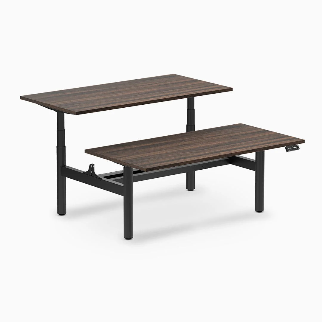 Desky Back to Back Round Leg Melamine Sit Stand Workstation - Image 51