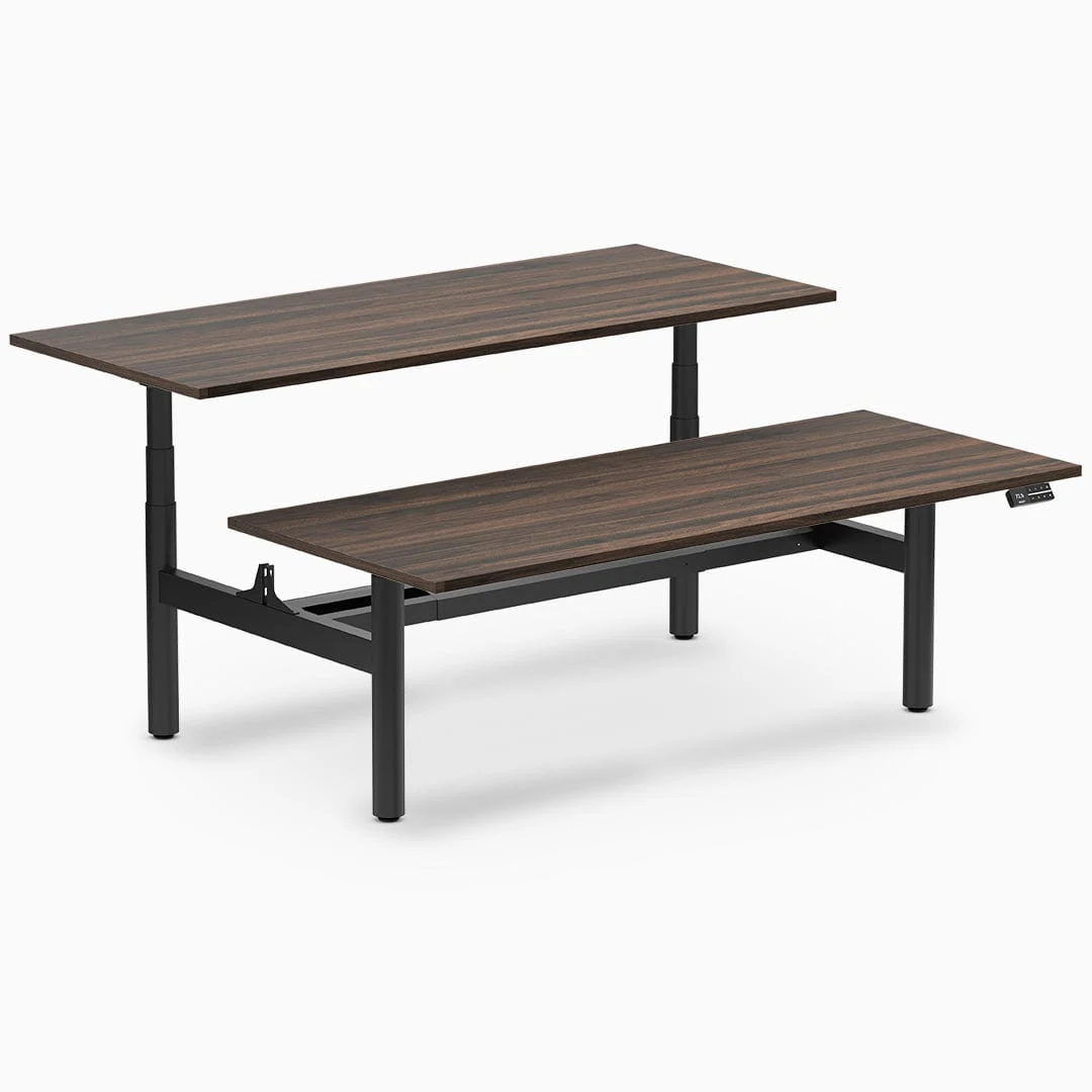 Desky Back to Back Round Leg Melamine Sit Stand Workstation - Image 53
