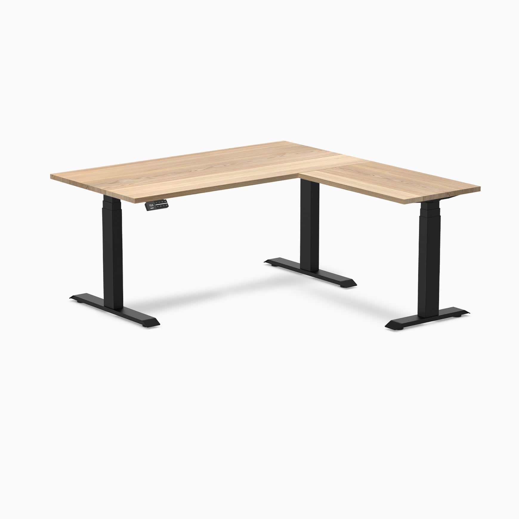 Desky Hardwood L-Shape Sit Stand Desk - Image 39
