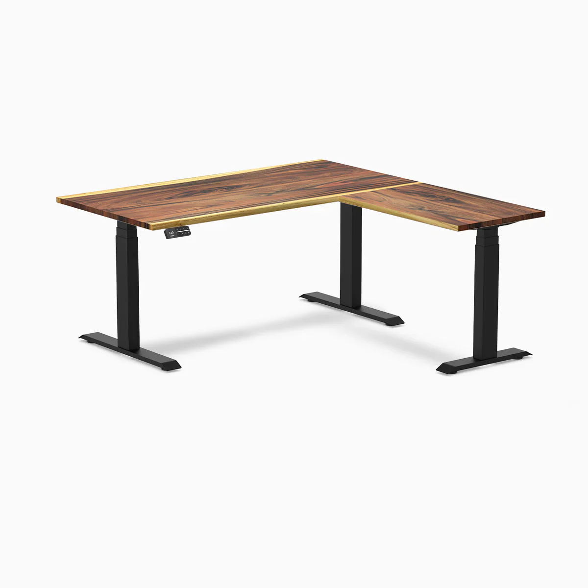 Desky Hardwood L-Shape Sit Stand Desk - Image 51