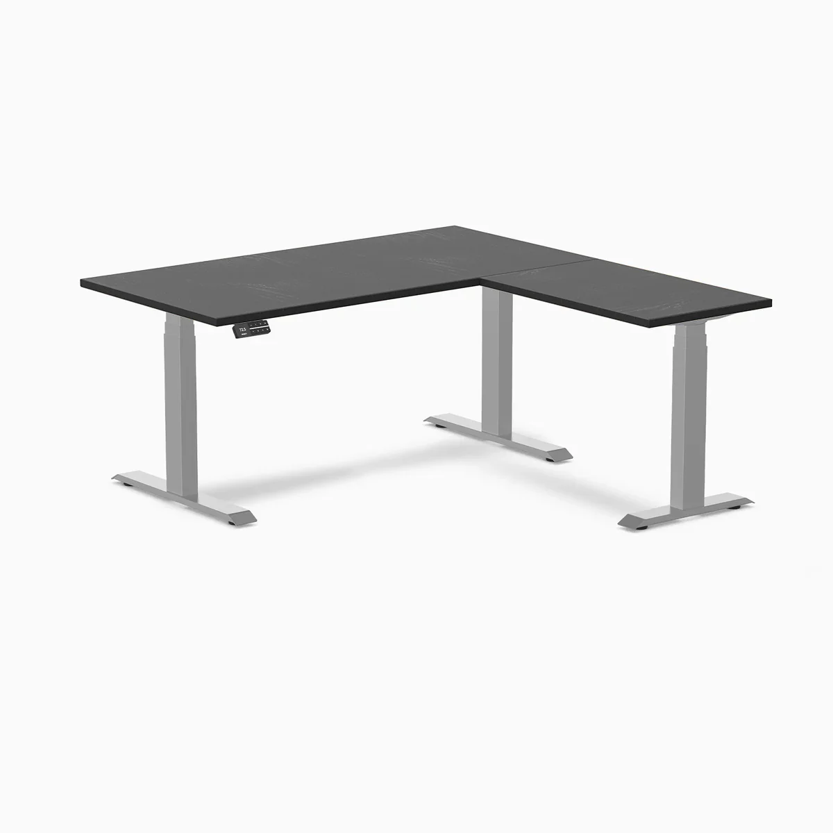Desky Hardwood L-Shape Sit Stand Desk - Image 57