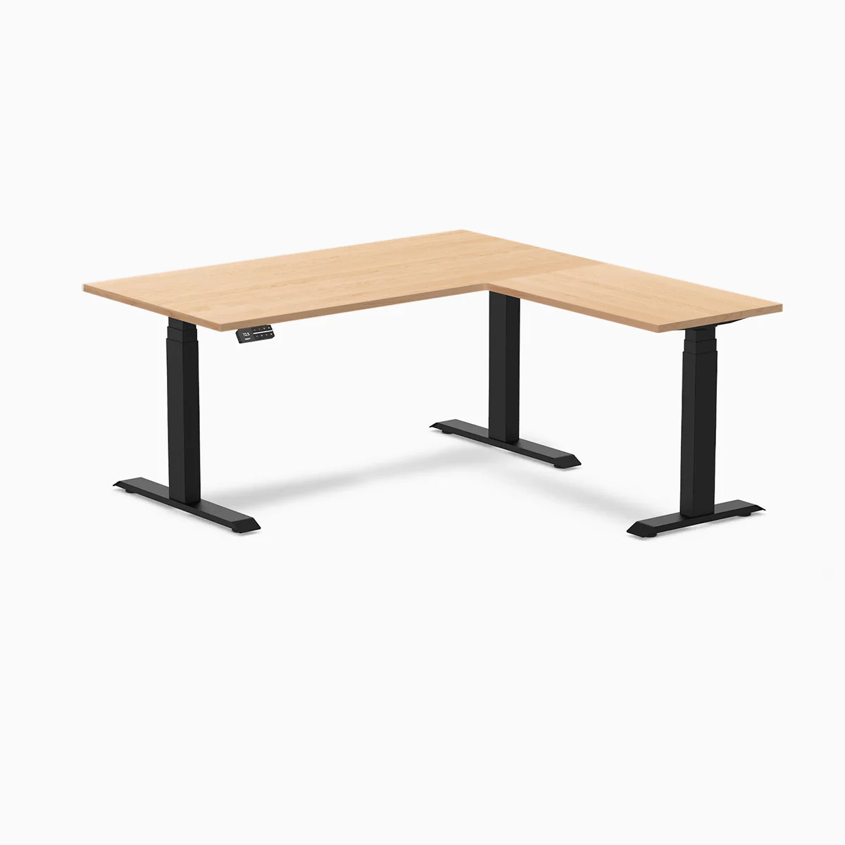 Desky Hardwood L-Shape Sit Stand Desk - Image 74